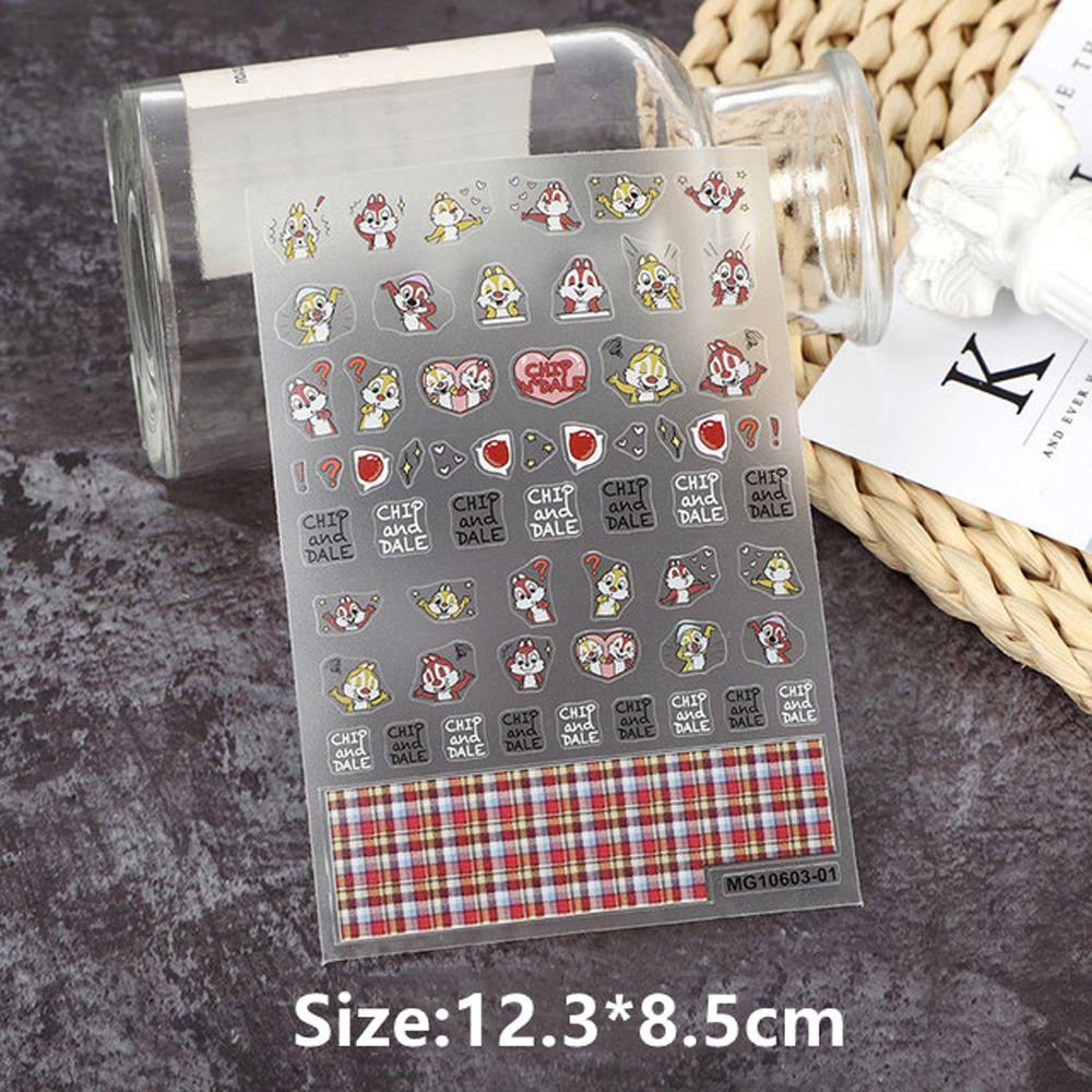 Miếng Dán Trang Trí Móng Tay Trong Suốt Họa Tiết Hoạt Hình Thỏ / Mèo Dễ Thương DIY