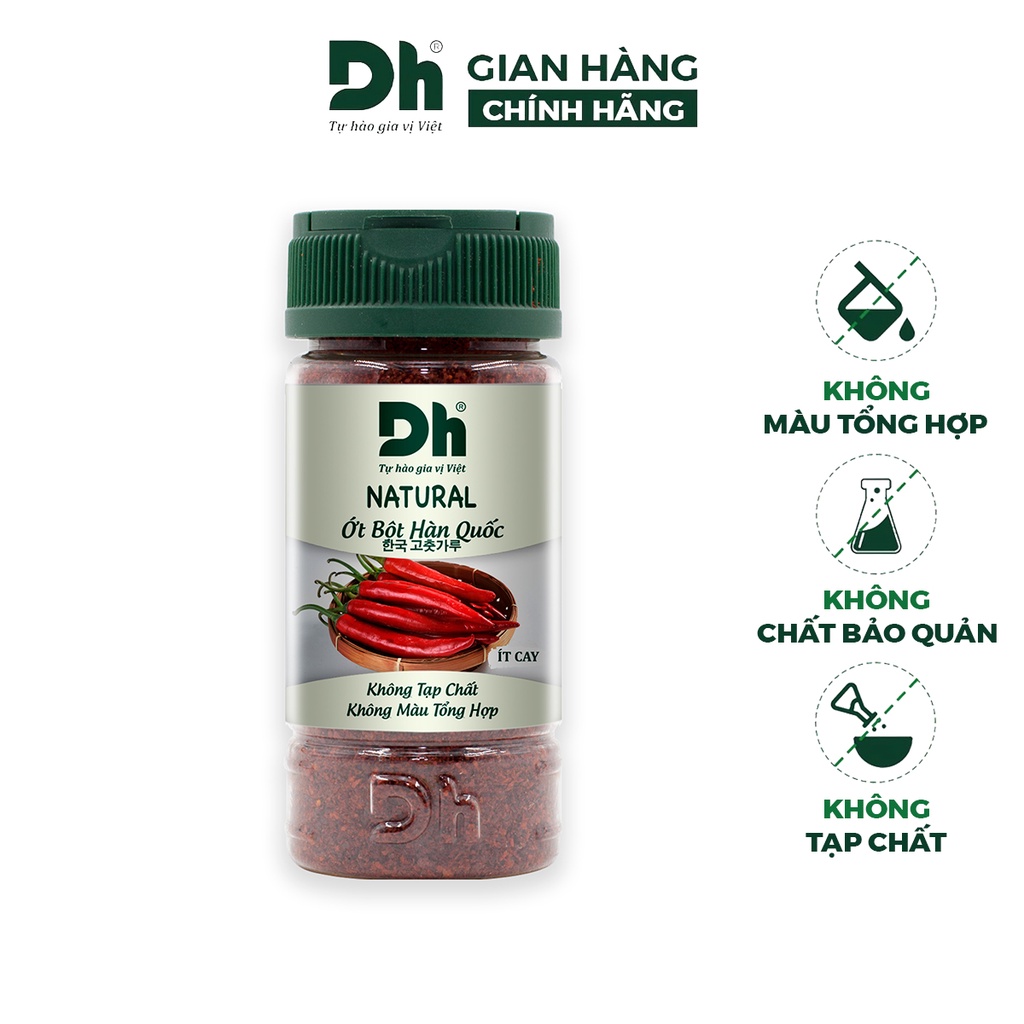 Ớt bột Hàn Quốc Natural DH Foods chế biến thực phẩm 45gr/90gr