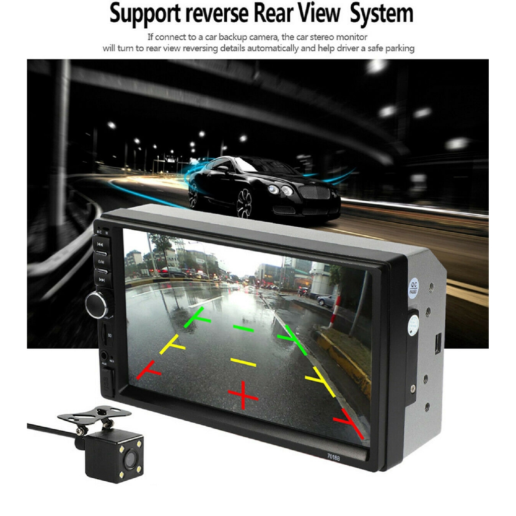 7018B 5th 7 '' Bluetooth 2Din Ô tô stereo Radio HD Màn hình điện dung Máy nghe nhạc MP5 có camera | BigBuy360 - bigbuy360.vn