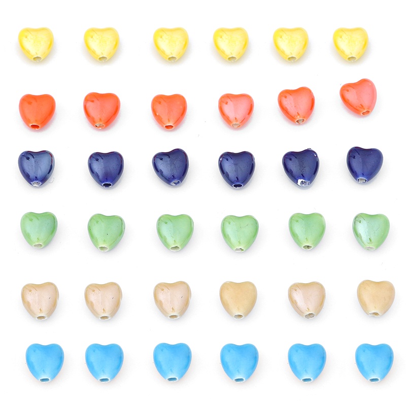 Hạt gốm hình trái tim dùng làm trang sức thủ công/ vòng tay/ vòng cổ