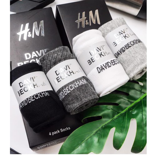 tất nam cổ ngắn/vớ nam cổ ngắn HM David beckham ( Hộp 4 đôi) chất siêu đẹp