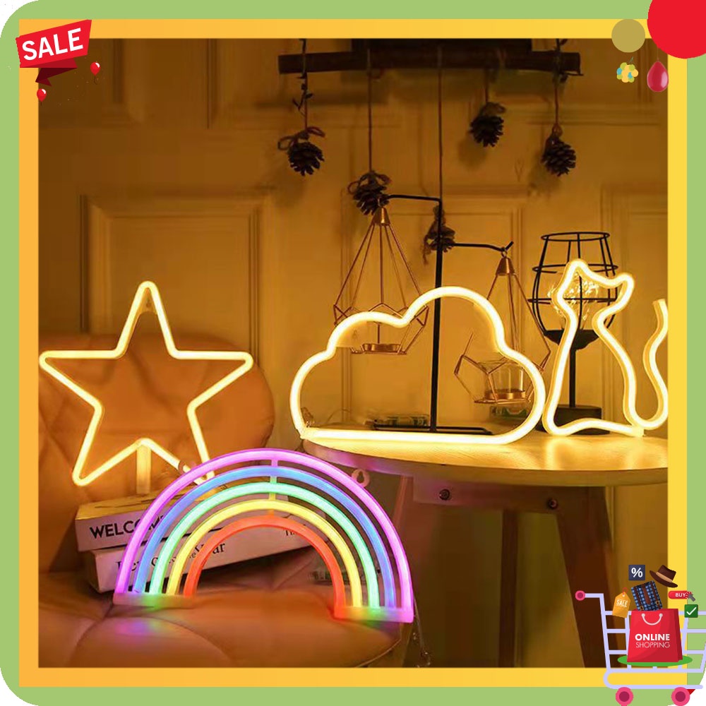 Đèn LED Neon Light Đèn Trang Trí Nhiều Hình Ánh Sáng Long Lanh, Thích Hợp Trang Trí Phòng Khách, Phòng Ngủ