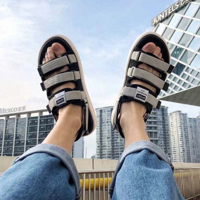 Sandal quai ngang chuẩn kiểu Hàn Quốc cực đẹp có thể tháo tháo rời quai sau cho nam nữ