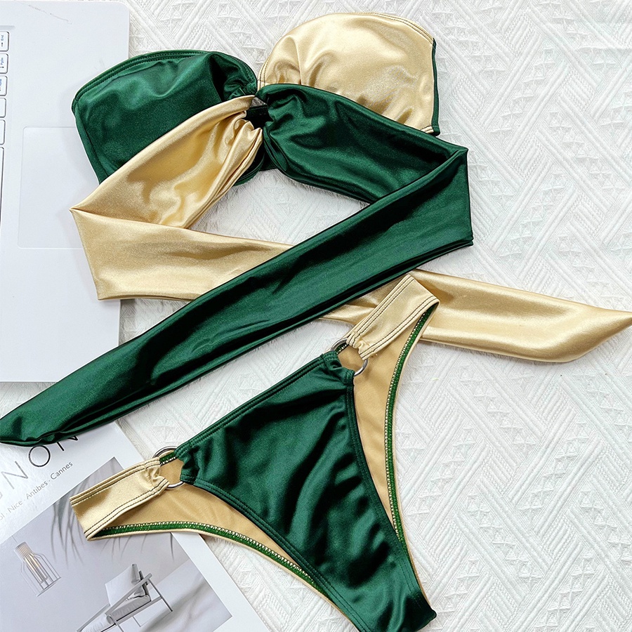 Bộ Đồ Bơi Bikini Màu Tương Phản Quyến Rũ Cho Nữ