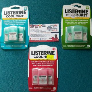 SET 3 HỘP TAN THƠM MIỆNG LISTERINE MÙI QUẾ/ BẠC HÀ/ FRESHBURST TỪ MỸ