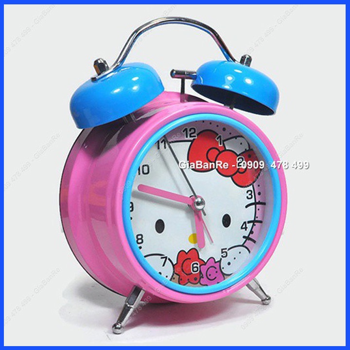 ĐỒNG HỒ CHUÔNG ĐÔI KITTY SIZE LỚN - 6490