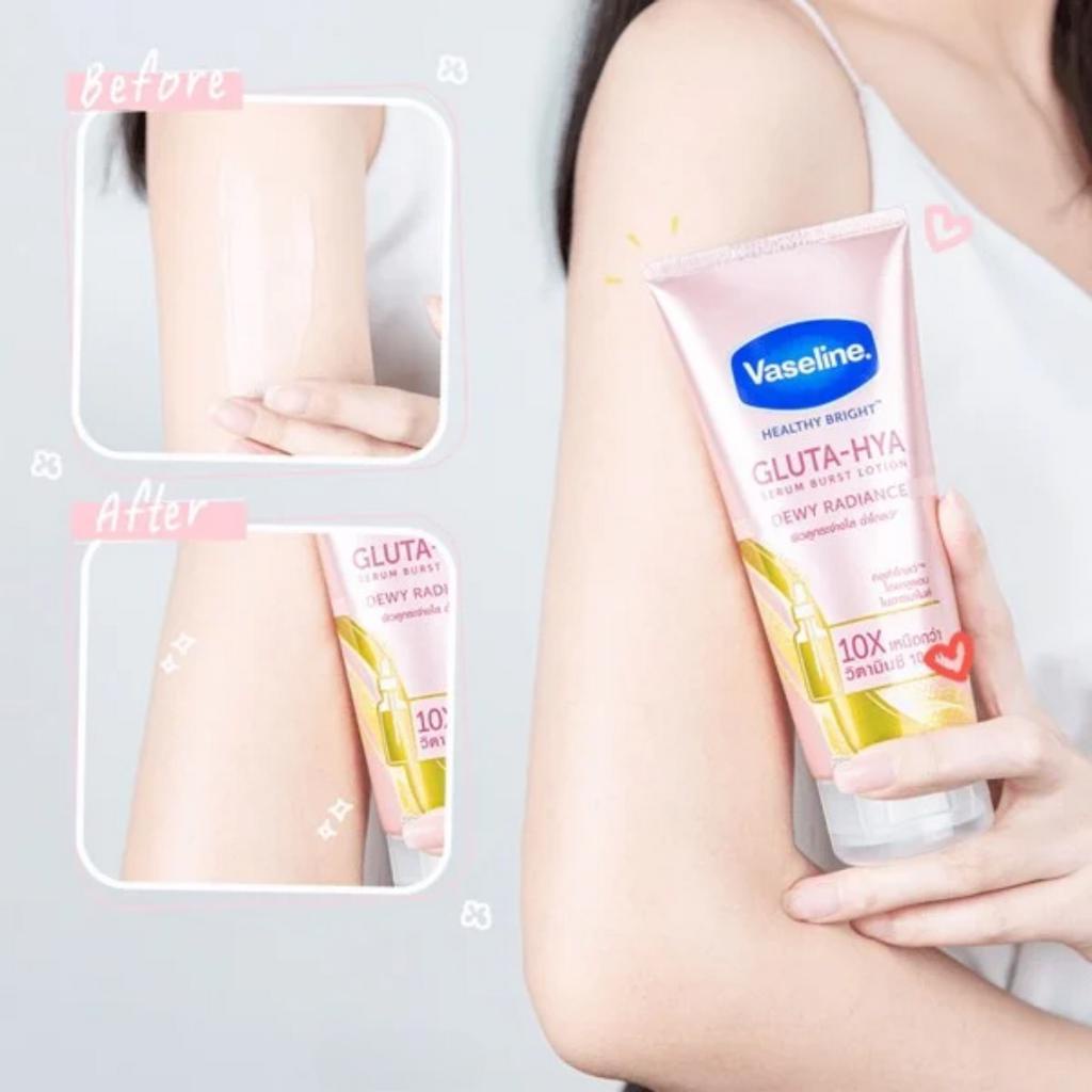 Serum Dưỡng Thể Vaseline - Vaseline Gluta Hya Serum Dewy Radiance Dưỡng Da Sáng Mịn Sau 7 Ngày 330ml