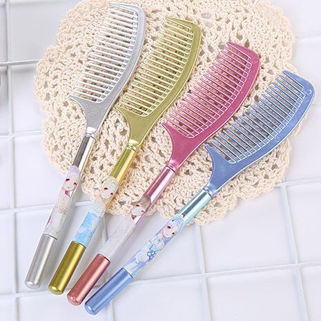 Bút lược, bút Gel mực đen hình lược hoạt hình sáng tạo