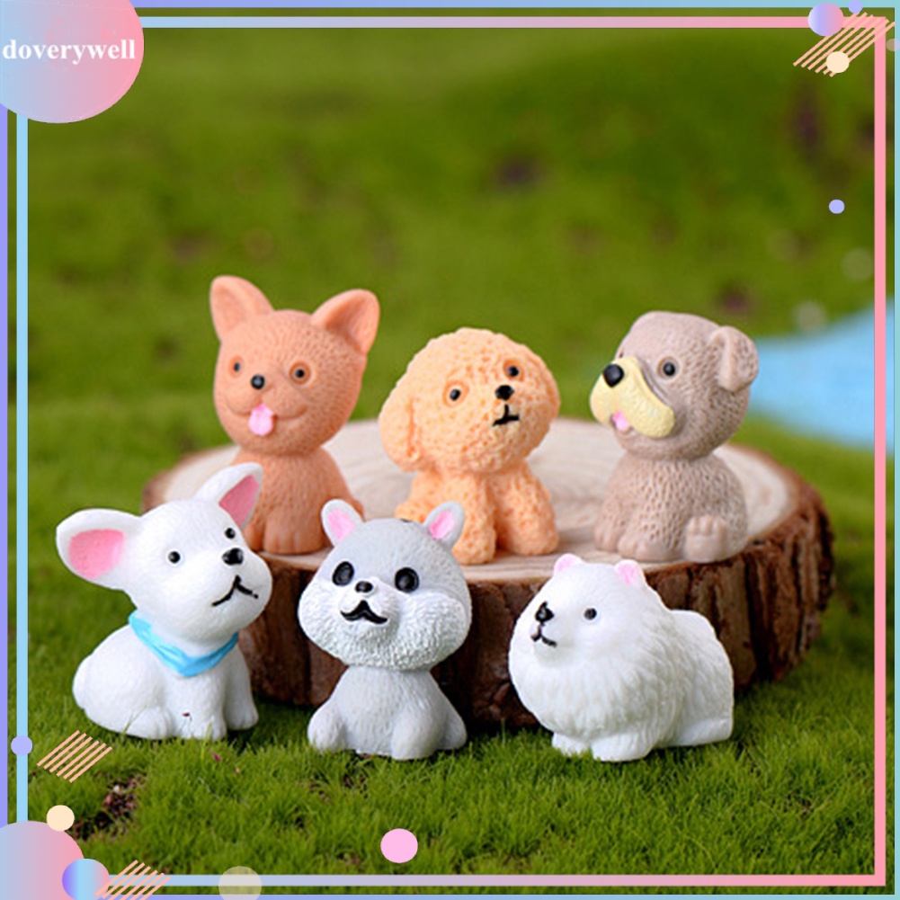 Chú chó nhỏ bằng nhựa resin đáng yêu thích hợp trang trí tiểu cảnh