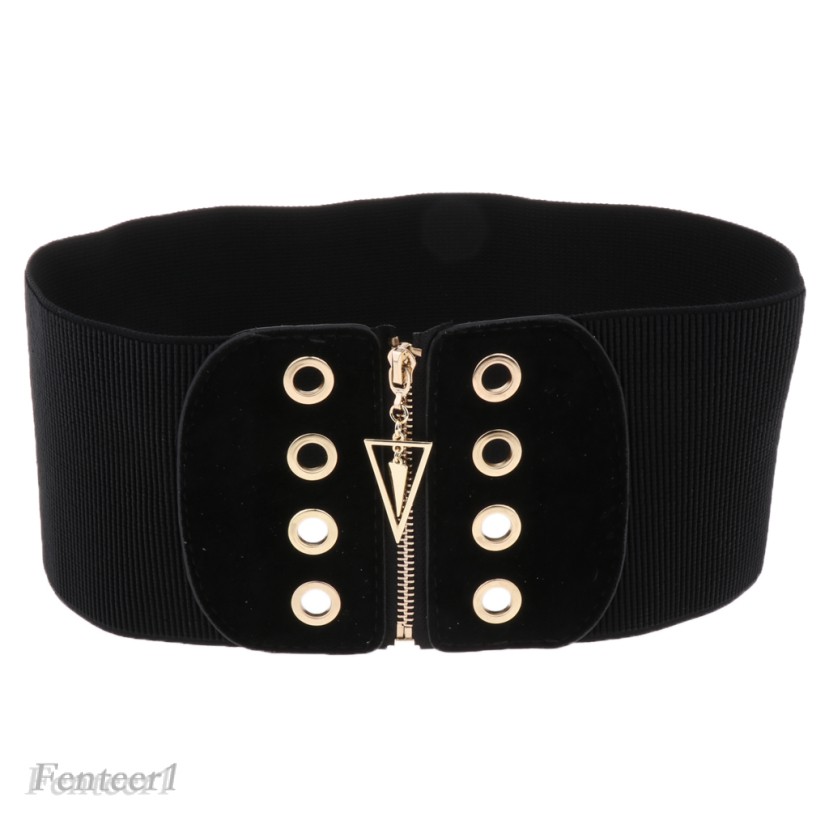 Dây lưng bản rộng có lỗ thoáng khí đàn hồi thiết kế thanh lịch cho nữ