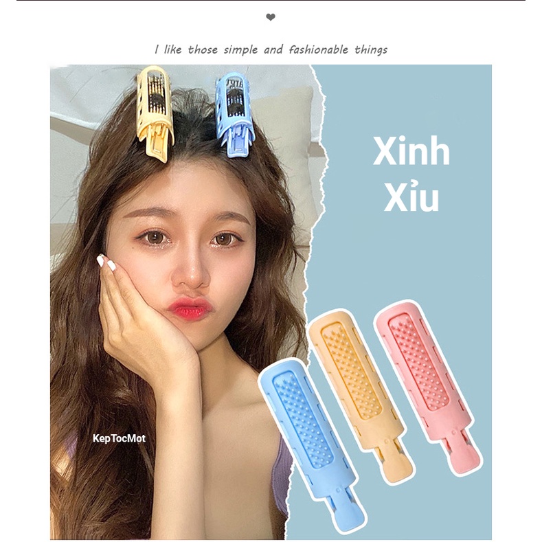 Kẹp phồng chân tóc lô uốn để cuốn mái thưa