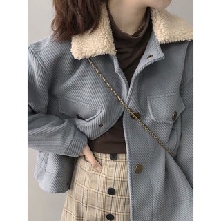 Áo khoác dạ cổ lông