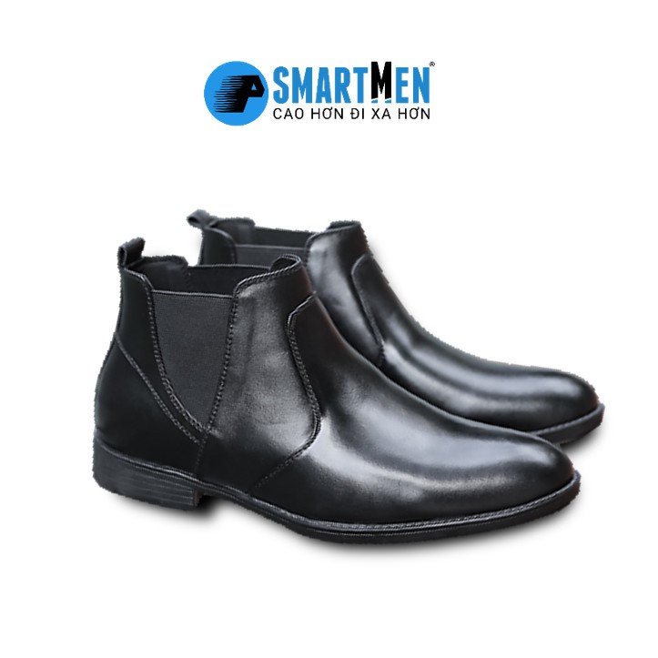 Chelsea Boot Da bò Tăng chiều cao SMARTMEN GD-366 Đen