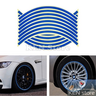 Bộ 16 miếng decal phản quang dán mâm xe máy, mâm xe ô tô