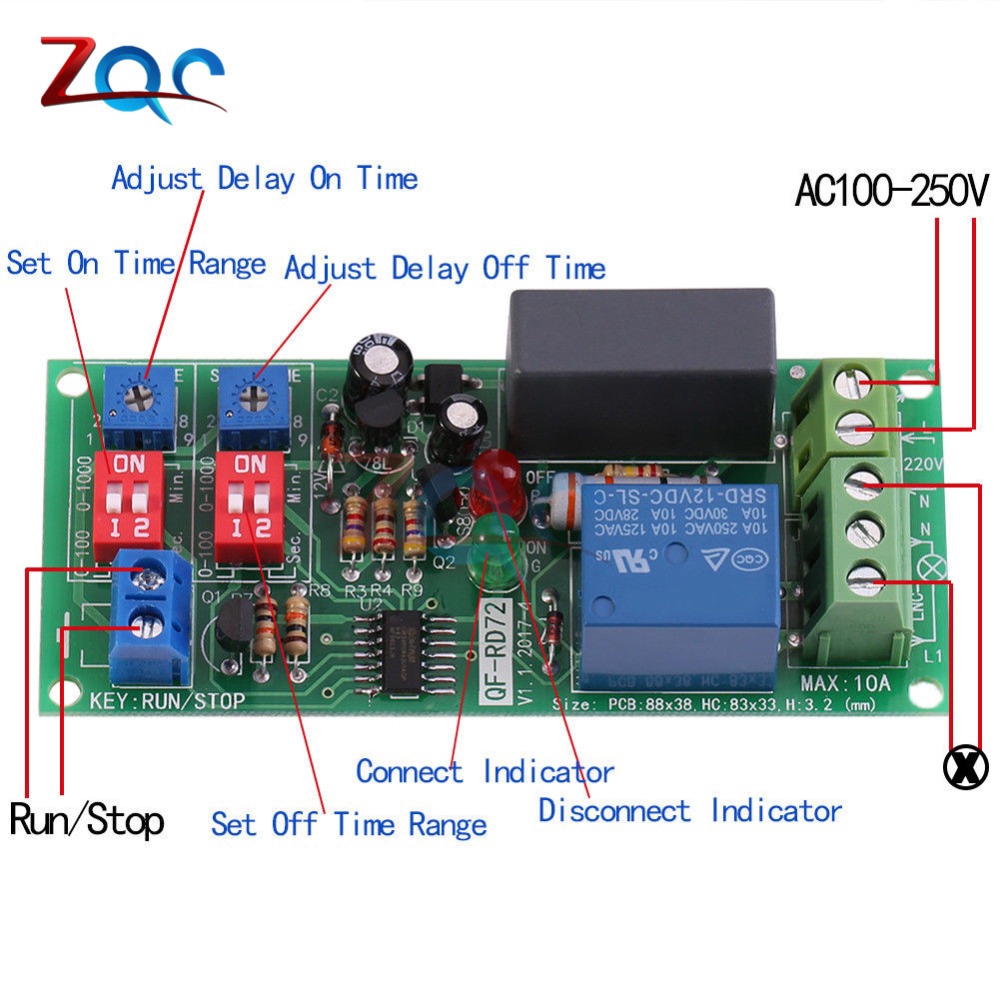 Công tắc rơle lặp thời gian vô thời hạn AC 100V 110V 120V 220V 230V 240V