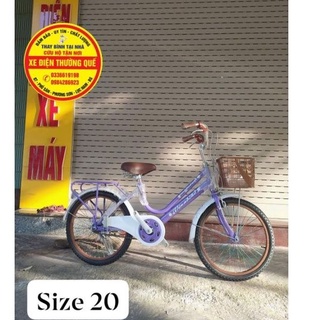 { Size 20 } Xe đạp bé gái Vinabike Tím nâu 6-10 tuổi ( Ráp Sẵn)