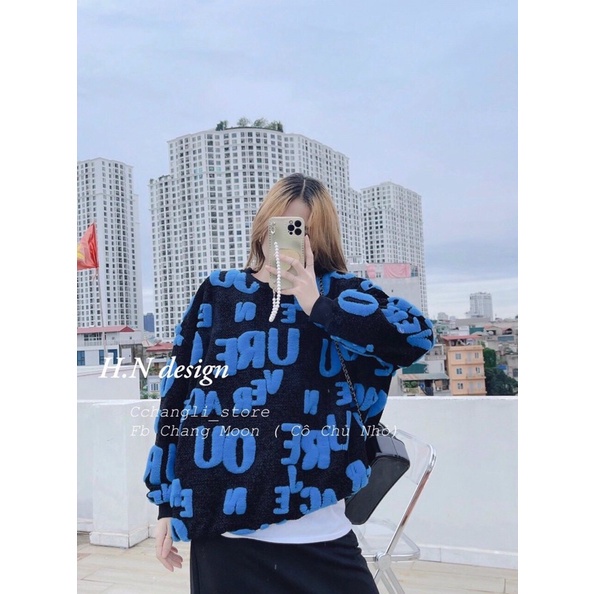 Áo len chữ xù form oversize dài rộng giấu quần hottrend, dày dặn mềm mịn cao cấp LICA - A21 | BigBuy360 - bigbuy360.vn