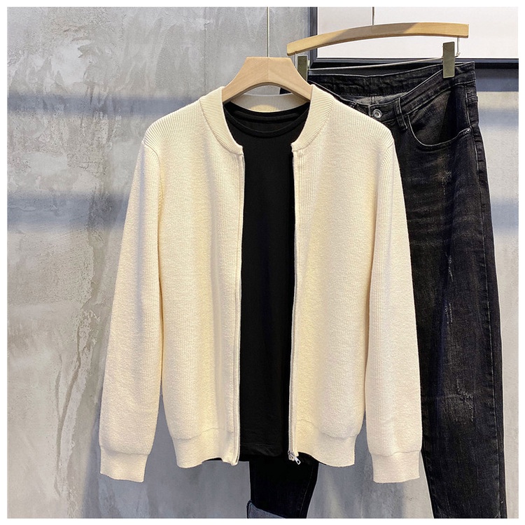 Áo Khoác Cardigan Dệt Kim Mỏng Dáng Rộng Thời Trang Xuân Thu 2021 Phong Cách Hàn Quốc Cho Nam