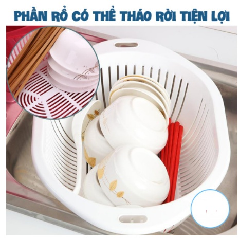 Bộ rổ chậu có nắp đậy Việt Nhật 2 size hàng cao cấp tiện lợi (MS:3271/3272)