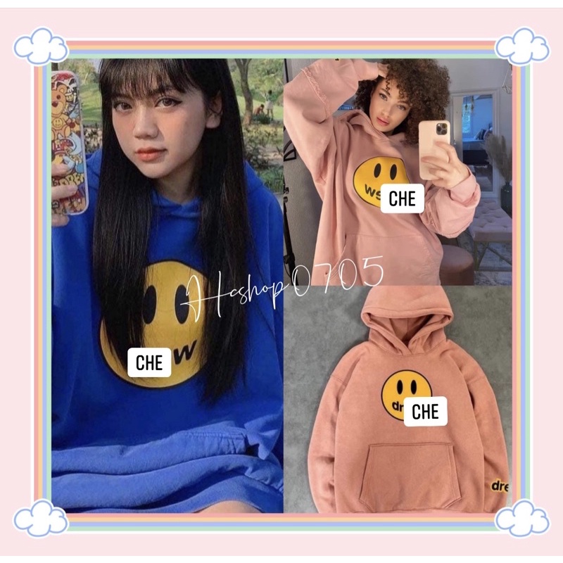 Áo Hoddie nữ, Áo Hoddie nam nữ in hình mặt cười, 3 màu form rộng dài kiểu dáng Hàn Quốc uzzlang