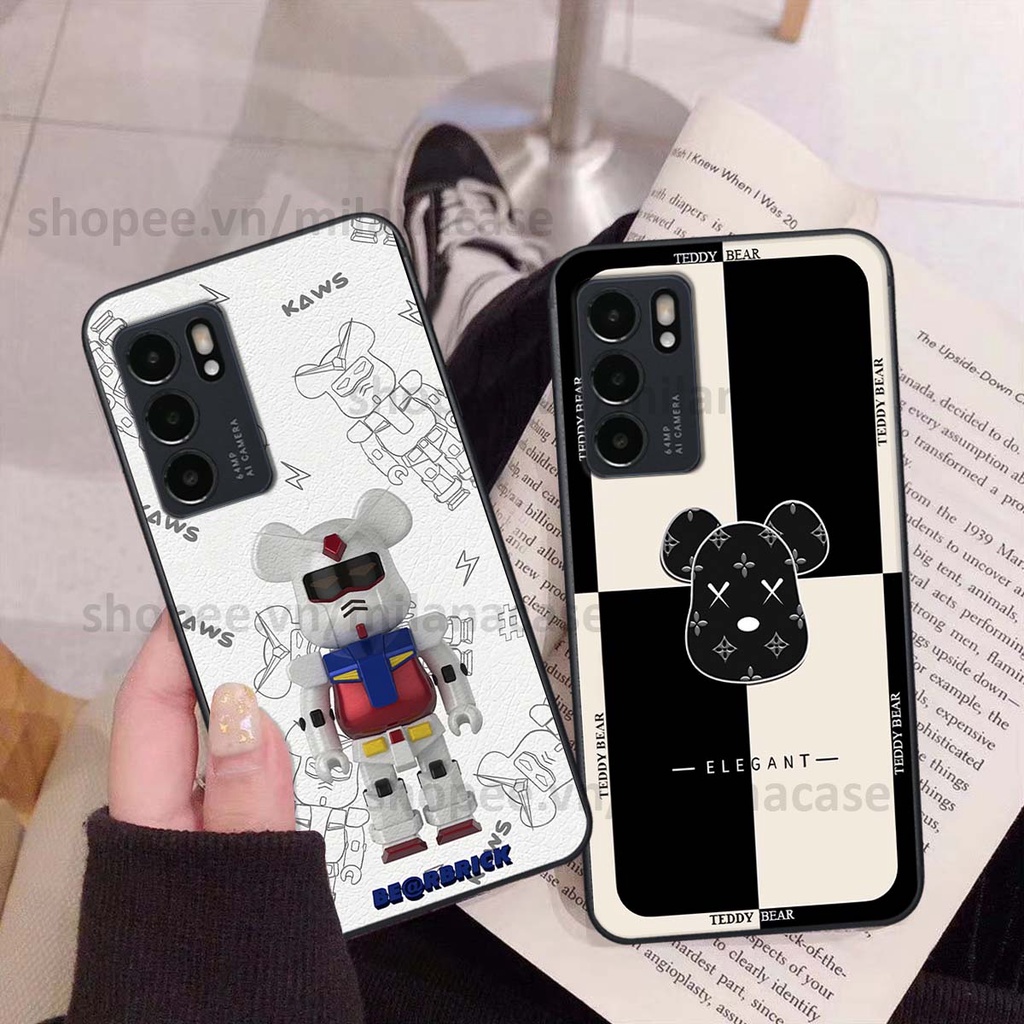 Ốp Oppo Reno6 / Reno6 Z 5G / Reno 6 gấu be@rBrick gấu Teddy Kaws siêu đẹp, phong cách, cá tính