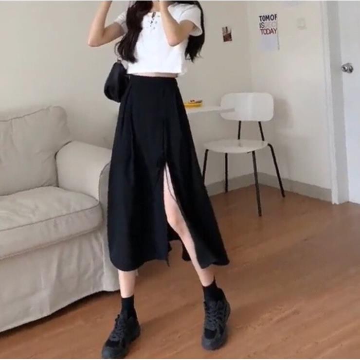 Chân Váy Nữ 🦋 Chân Váy Đen Xẻ Nơ Điệu Đà Siêu Xinh 🦋 593 | BigBuy360 - bigbuy360.vn