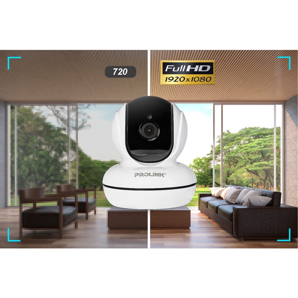 Camera Wifi Không Dây Mini Giá Rẻ Full HD 1080P (Pan 355 ° / Tilt 155 °)  Màu Trắng PROLiNK PIC3003WP - BH 12 Tháng