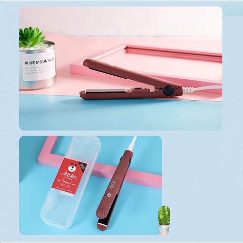 Máy Uốn Tóc Mini, Máy Duỗi Tóc Mini Tạo Kiểu Nhỏ Gọn Có Hộp Đựng Xinh Xắn
