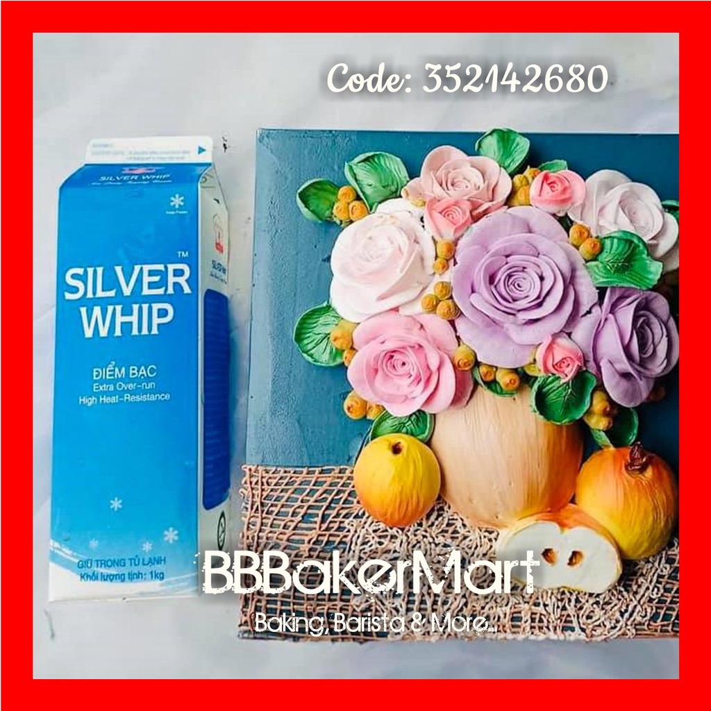 HỎA TỐC  Kem TOPPING trang trí bánh SILVER WHIP - Hộp 1kg