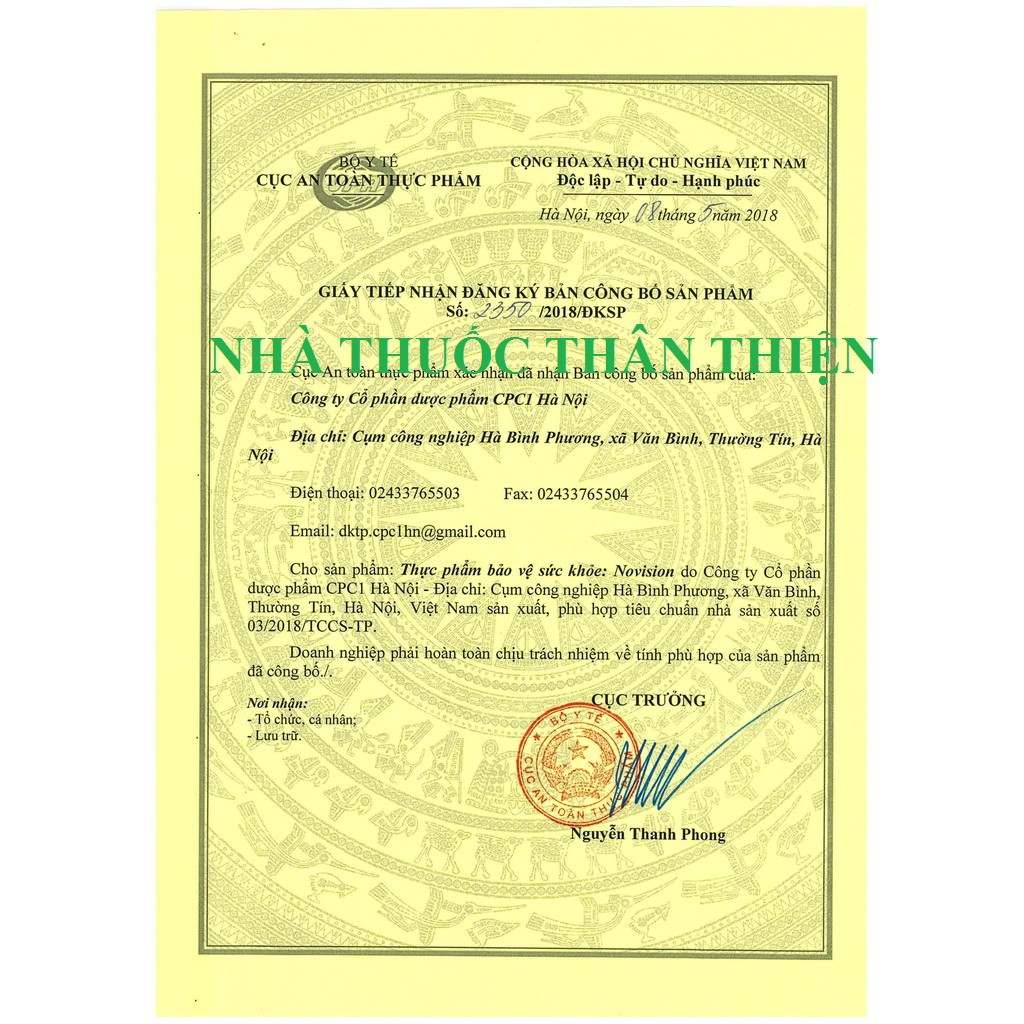 Bổ mắt Novision – Hỗ trợ tăng cường thị lực, giảm mỏi mắt, giúp sáng mắt, bảo vệ sức khỏe đôi mắt (hộp 30 viên)