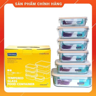 Bộ 6 hộp thủy tinh cường lực glasslock gl1912