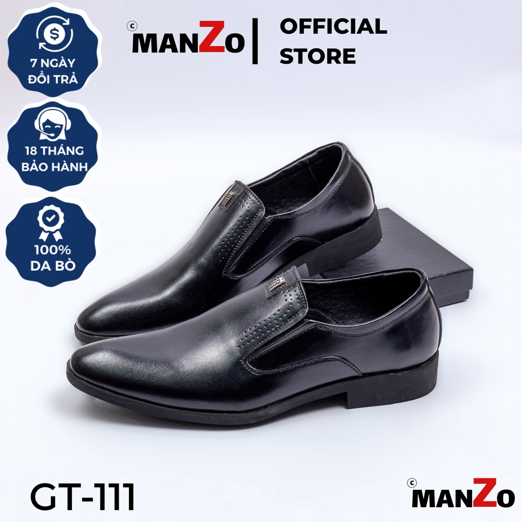 Giày Nam Đẹp Nhất Năm 2021 MANZO- Giày Da Thật Dành Cho Dân Công Sở - Bảo Hành 12 Tháng – GT 111