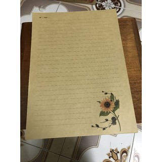 10.TỜ.GIẤY.VIẾT.THƯ.KRAFT.vintage.A4.IN.HÌNH.HOA.HƯỚNG.DƯƠNG