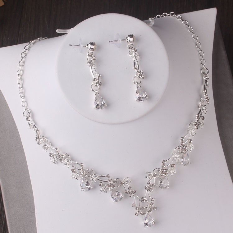 Bộ Trang Sức Hình Vương Miện Đính Đá Lấp Lánh Thời Trang Dành Cho Cô Dâu