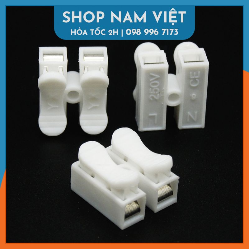 Domino Nối Dây Điện Nhanh, Cút Nối Dây 2 Đầu Cách Điện CH-2