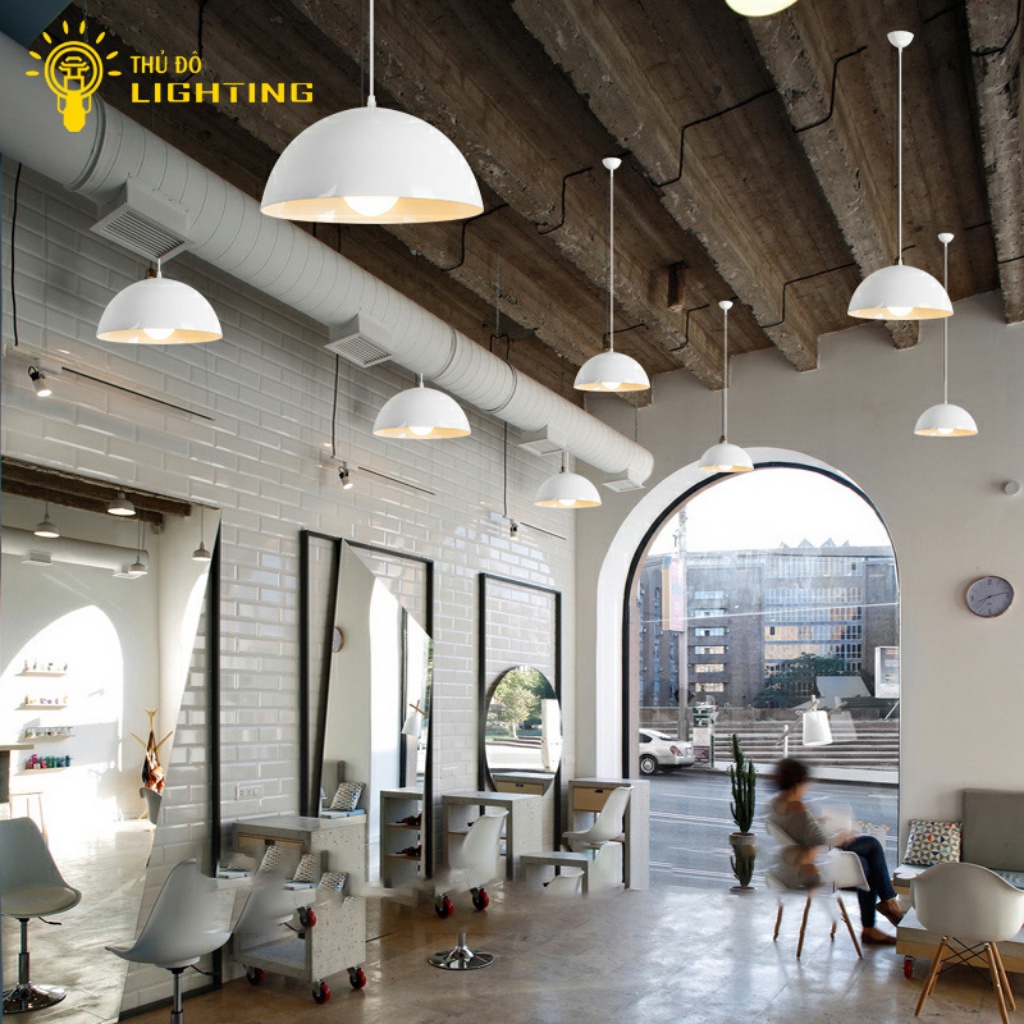 Đèn Thả Trần Đơn Hiện Đại THỦ ĐÔ LIGHTING Thiết Kế Chao Đèn Hình Bán Cầu 350 Chất Liệu Sắt Sơn Tĩnh Điện Bền Đẹp