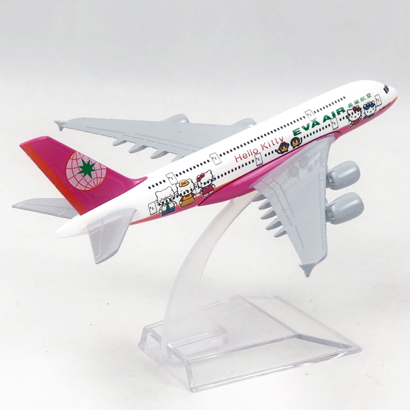 Mô Hình Máy Bay Đồ Chơi Eva Airbus 380 Hello Kitty A380 16cm