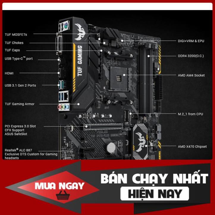 Mainboard ASUS TUF X470-Plus Gaming AM4 AMD X470 - Chính hãng 36 tháng