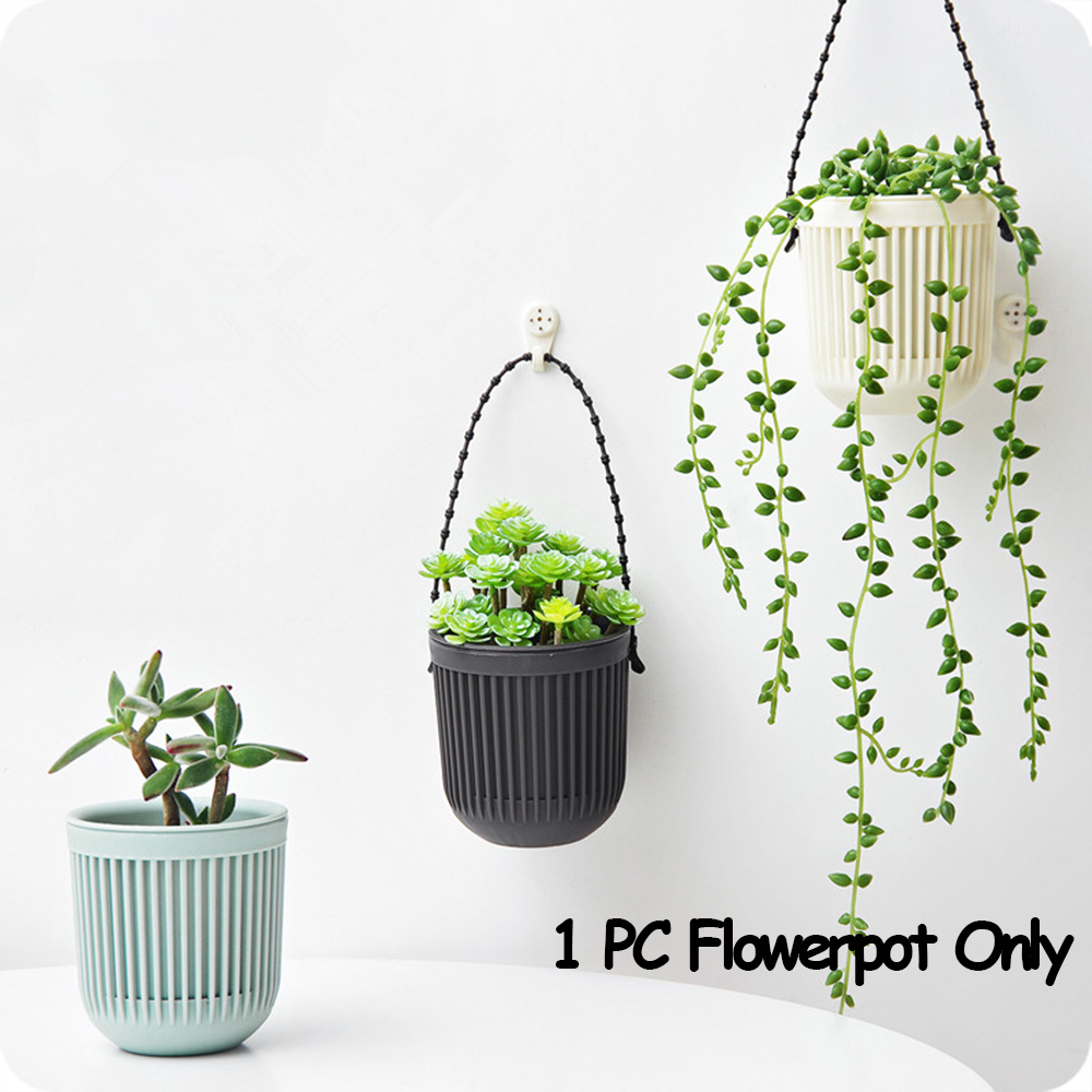 1 Chậu Hoa Bằng Nhựa Nhiều Màu Sắc Hai Lớp Trang Trí Nhà Cửa