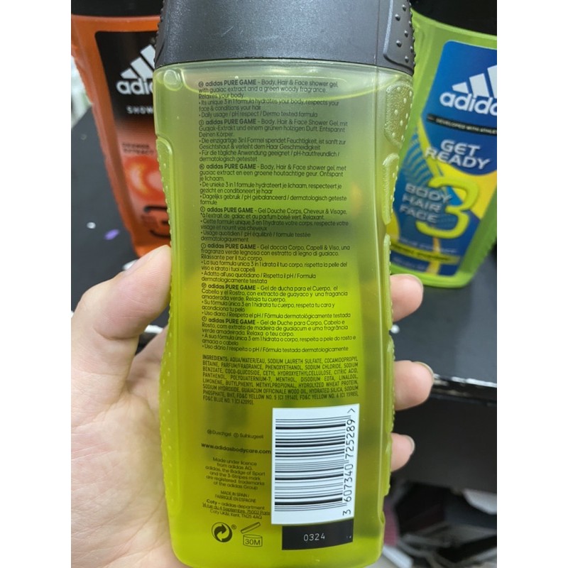 Sữa tắm Adidas 3in1 men 400ml,250ml