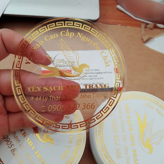 Tem trong ép kim vàng cho YẾN SẠCH NHA TRANG-In Bạch Dương