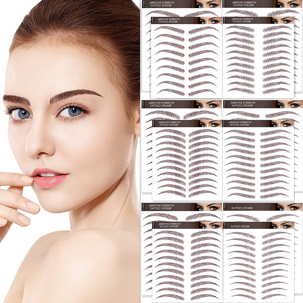 (Hàng Mới Về) Miếng Dán Lông Mày Giả 4d Tự Nhiên Kháng Nước