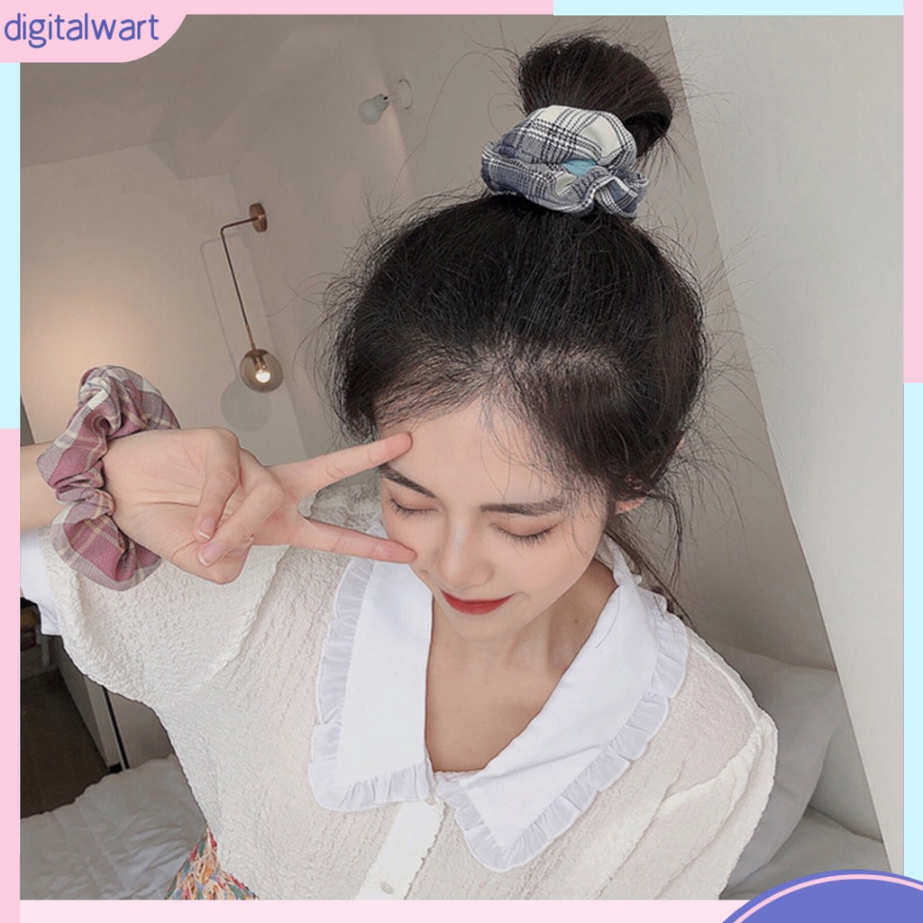 Dây Buộc Tóc Họa Tiết Ca Rô Phong Cách Hàn Quốc Dành Cho Nữ