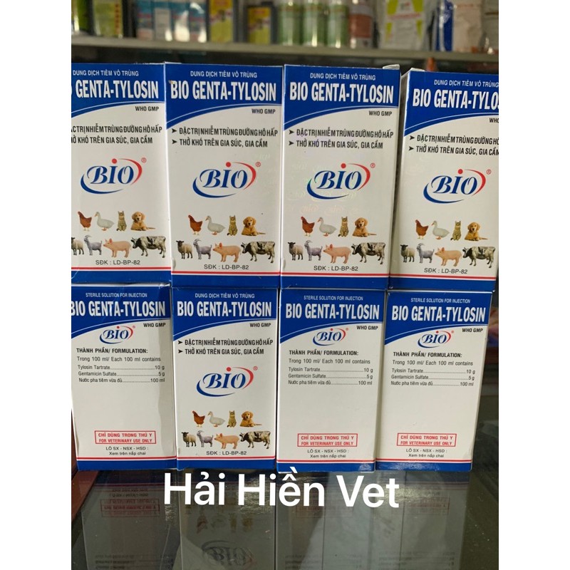 100ml BIO GENTA TYLOSIN - dùng tốt cho gia cầm, chó, mèo, heo, trâu, bò, dê, cừu