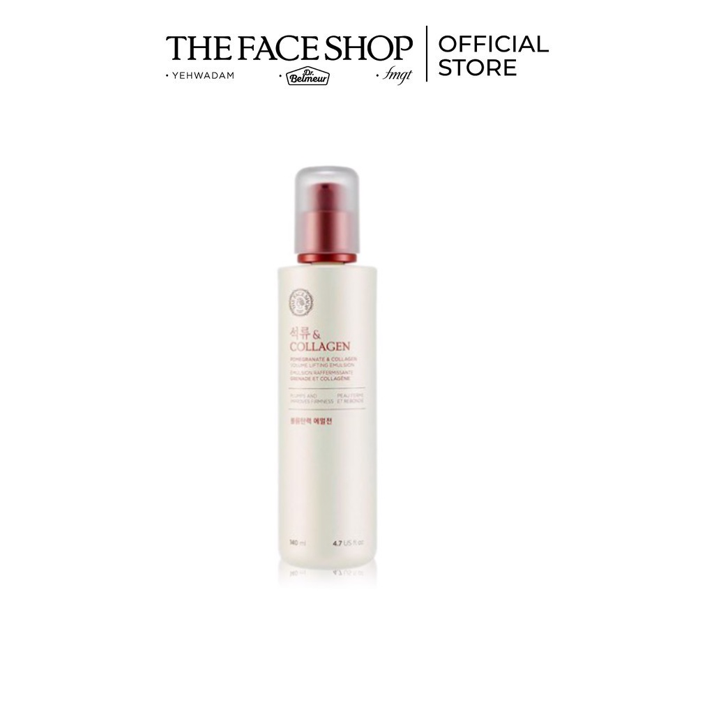 [Mã COSTFST3 -8% đơn 250K] Sữa Dưỡng Giúp Da Săn Mịn The FaceShop Pomegranate And Collagen Volume Lifting Emulsion 140ml