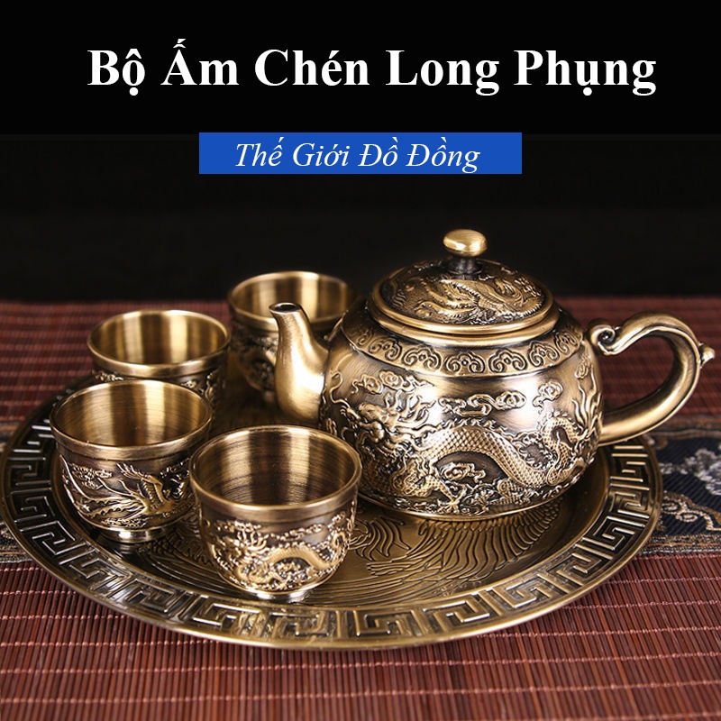 Bộ Ấm Chén Long Phụng, Ấm Trà Đồng Thau