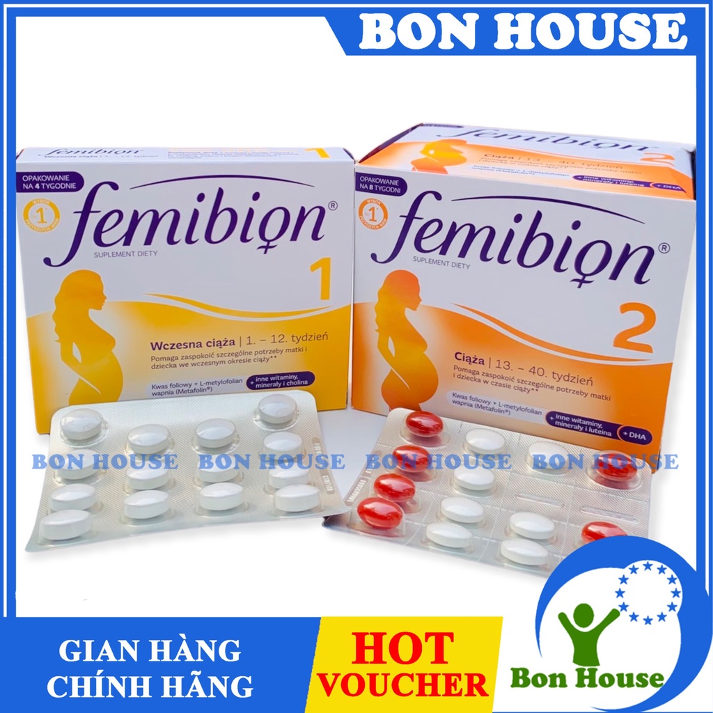 (CHÍNH HÃNG) TÁCH LẺ VỈ FEMIBION CÁC SỐ 1, 2
