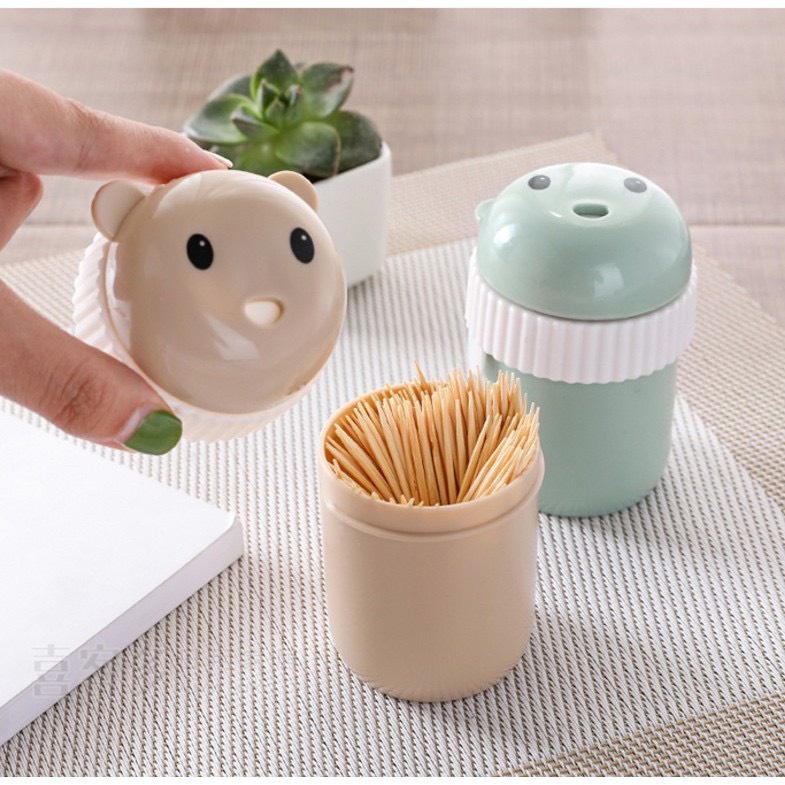 Hộp đựng tăm xỉa răng hình gấu kiểu dáng lúa mạch
