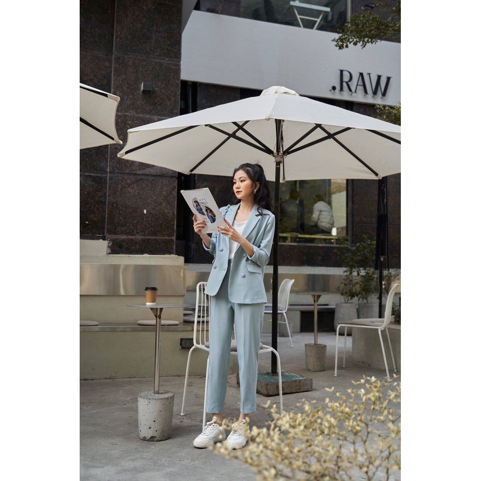 Set Blazer Xanh Ngọc 4 Cúc Dáng Ngắn + Quần Âu by Lilie - HÀNG MỚI VỀ