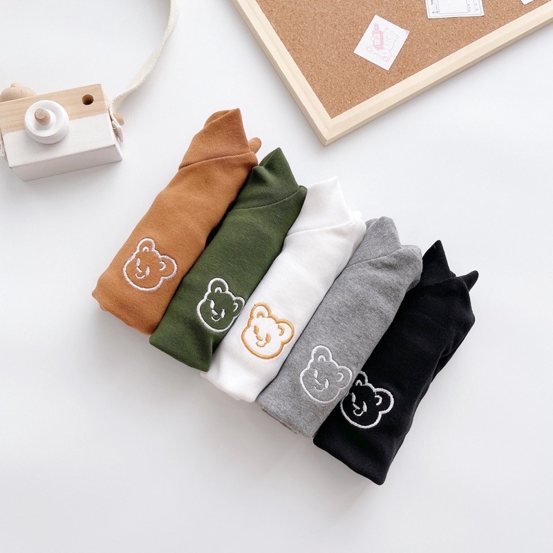 Áo Dài Tay cổ 3 phân giữ nhiệt chất thun gân ấm cho bé yêu (  giá sỉ )